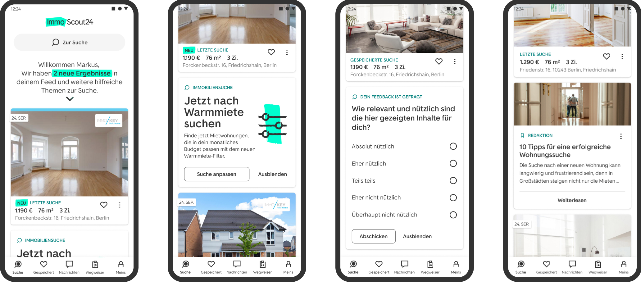 ImmoScout24 personalised home feed